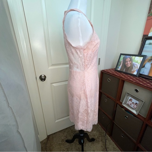 BB Dakota Lace Halter Dress Blush Pink Sz 4 - Picture 6 of 17